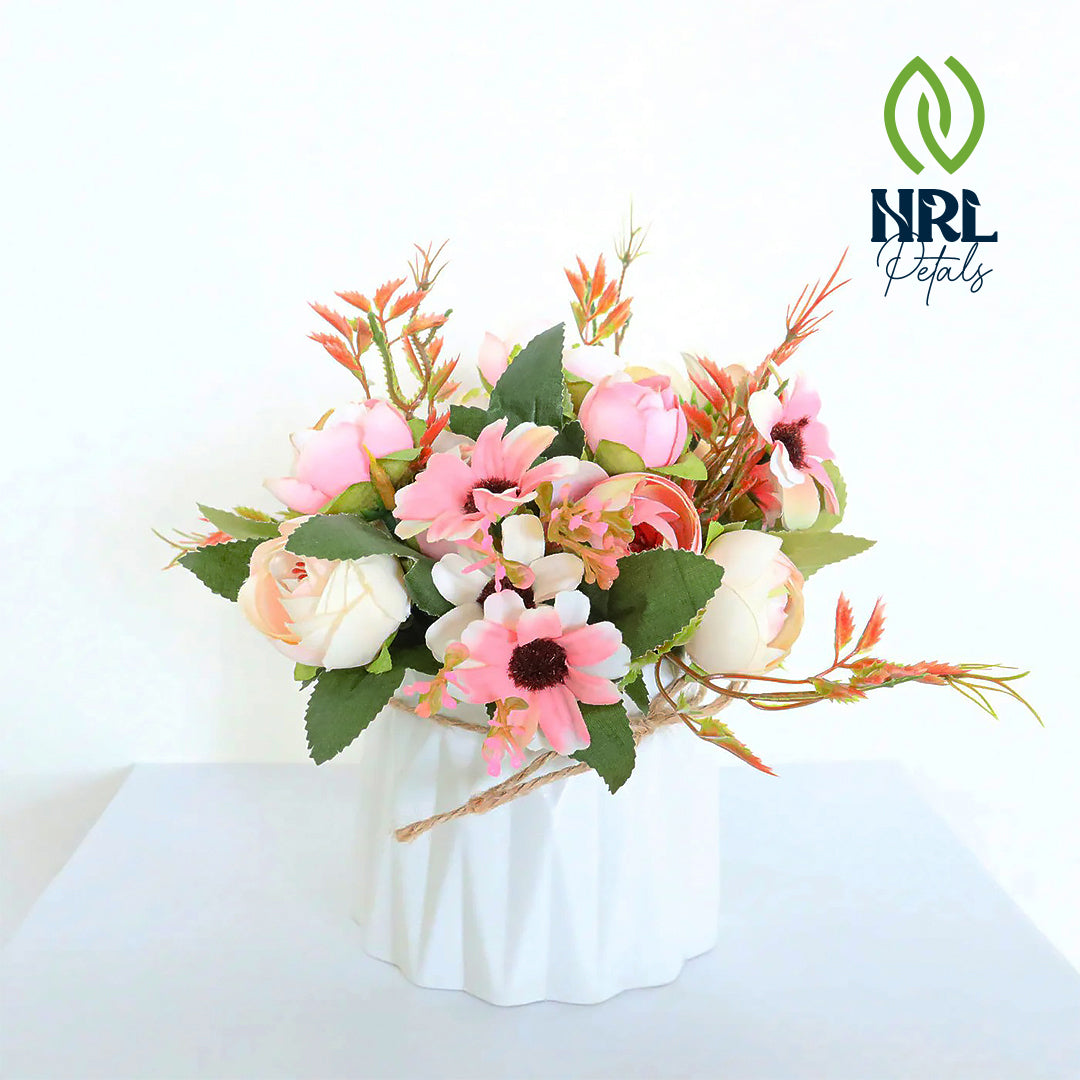 NRL Petals - DAYLA ARTIFICIAL POTTED FLOWER BOUQUET 8''X8''