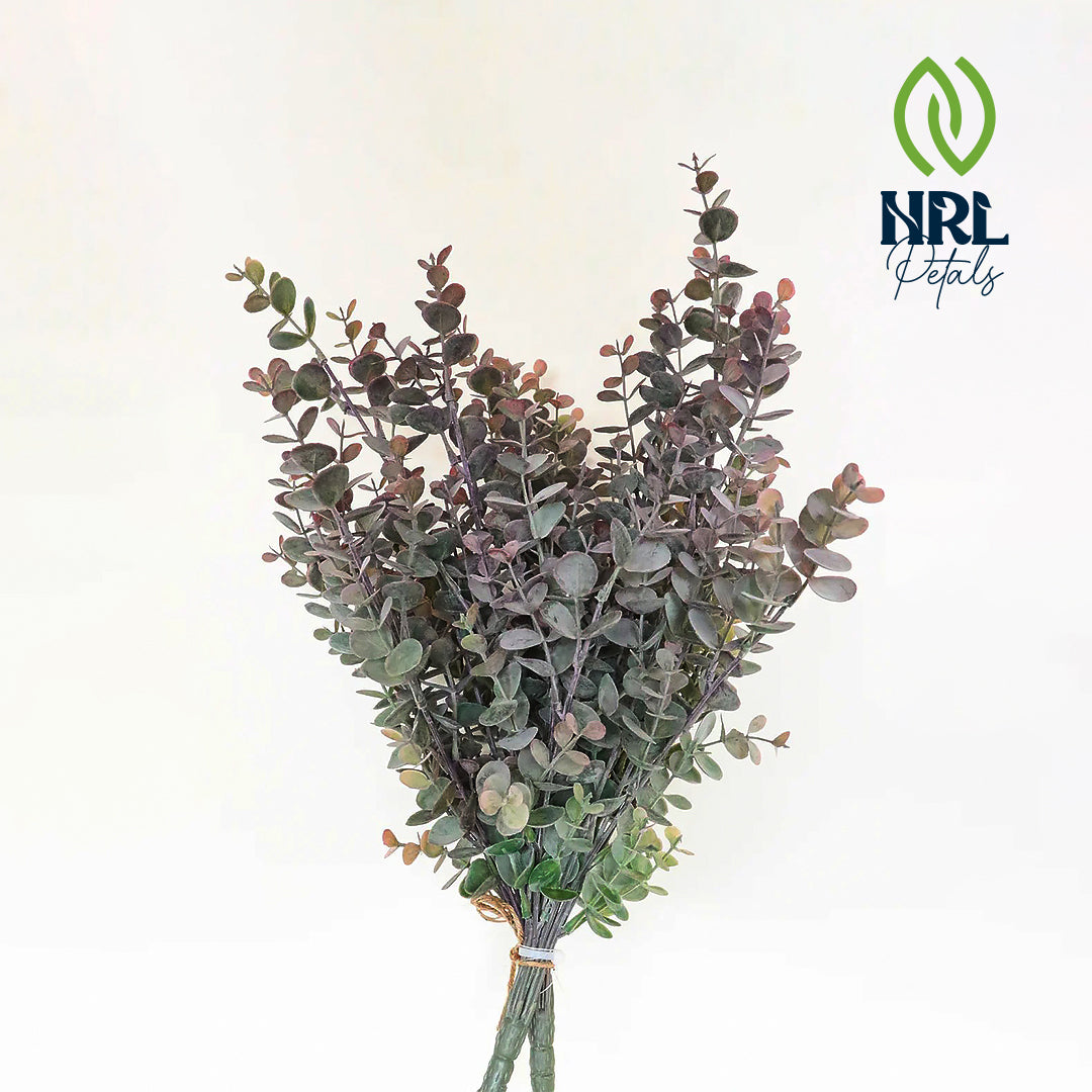 NRL Petals - MERIDA ARTIFICIAL PURPLE & GREEN EUCALYPTUS BOUQUET 12.5'' X 12'